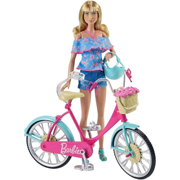 barbie bicycle with basket of flowers5