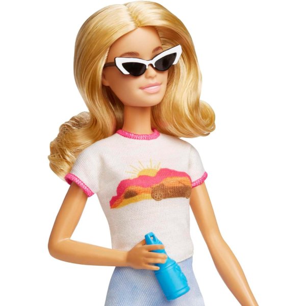 barbie doll and accessories, 'malibu' travel set with puppy and 10+ pieces including working suitcase6