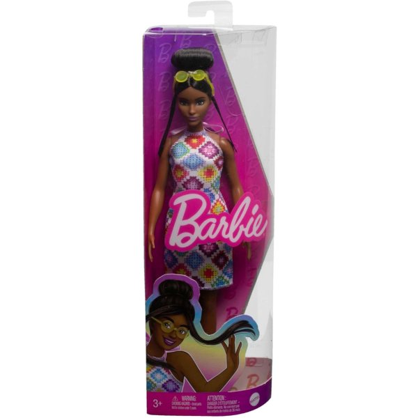 barbie fashionistas doll #210 with bun and crochet halter dress3