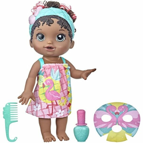 baby alive glam spa baby doll, flamingo, 1