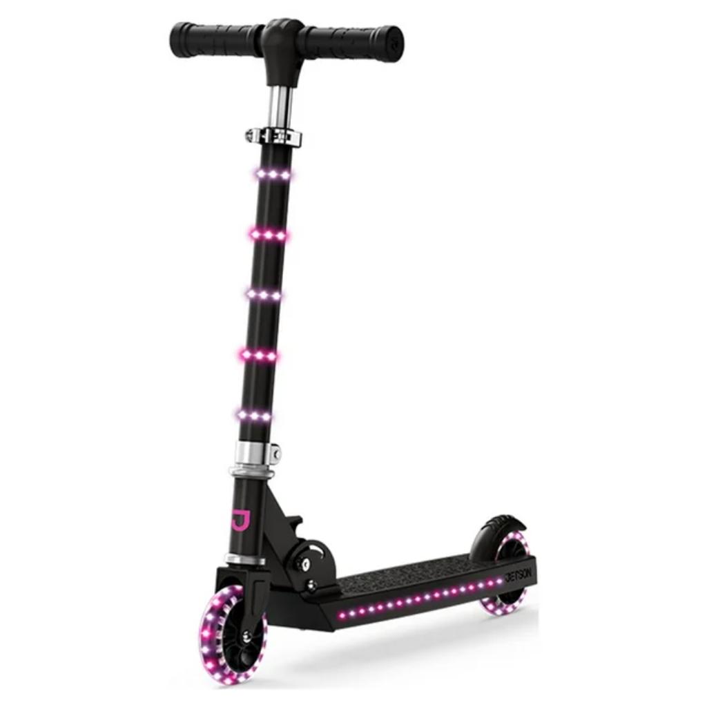 jetson orbit light up folding kids kick scooter, pink