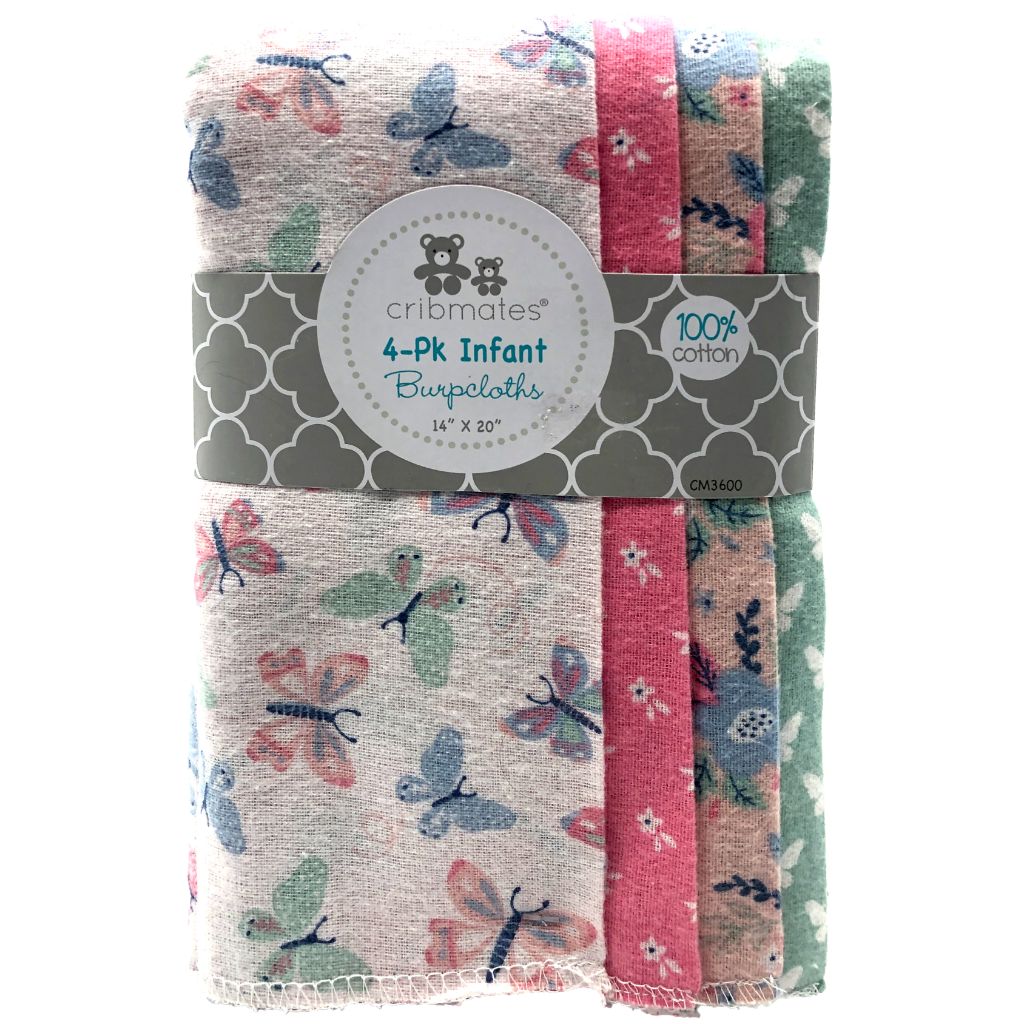 cribmates burp cloths(4 pk)1