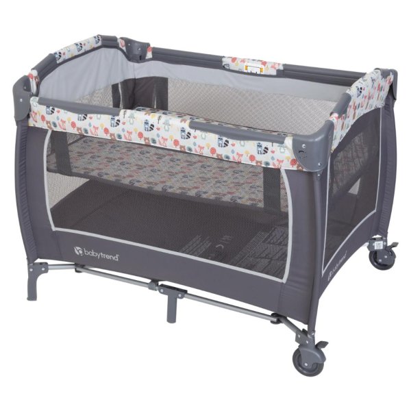 lil’ snooze™ deluxe ii nursery center playard – forest party grey 3
