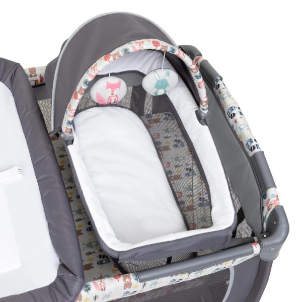 lil’ snooze™ deluxe ii nursery center playard – forest party grey 6