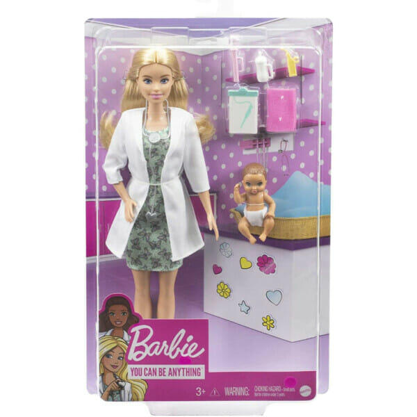 barbie baby doctor playset with blonde doll, infant doll, doctor toy accessories (5)