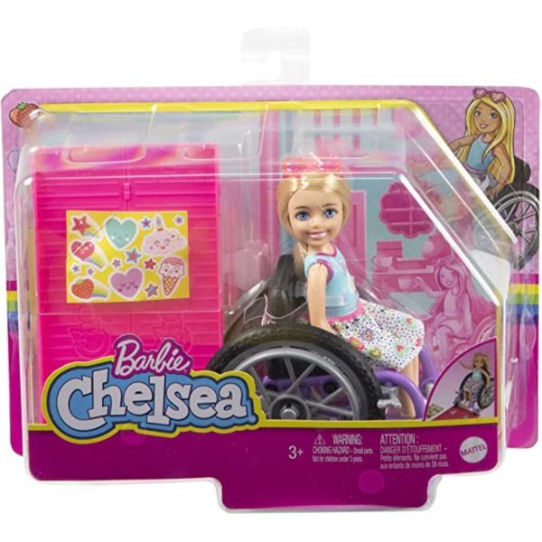barbie chelsea doll & wheelchair, with chelsea doll (blonde), in skirt1