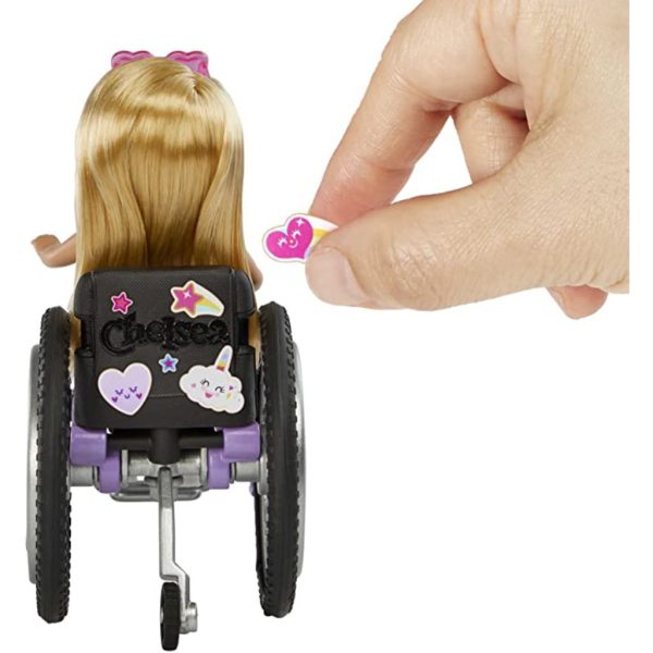 barbie chelsea doll & wheelchair, with chelsea doll (blonde), in skirt3