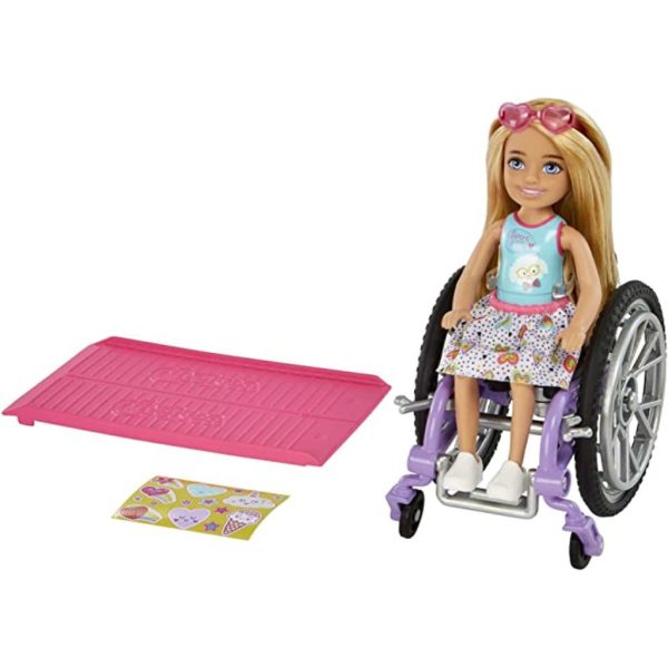 barbie chelsea doll & wheelchair, with chelsea doll (blonde), in skirt4