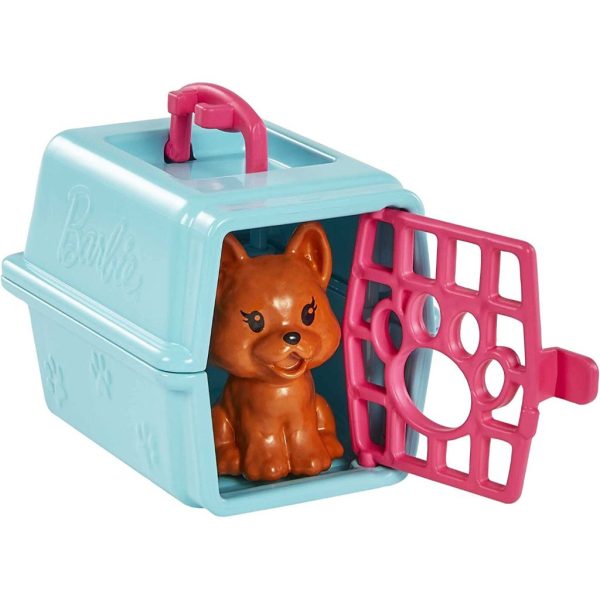barbie chelsea doll and accessories, pet vet playset with doll, 4 animals and 18 pieces 3
