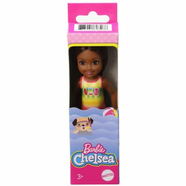barbie club chelsea 6 inch beach doll, brunette hair (1)