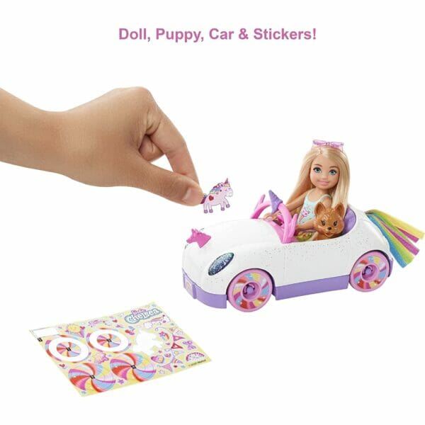 barbie club chelsea doll & unicorn car3