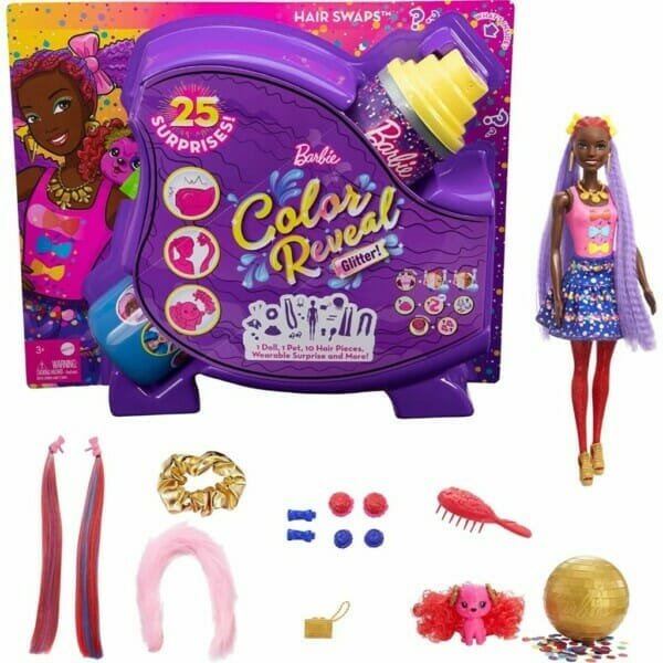 barbie color reveal glitter doll glittery blue (4)