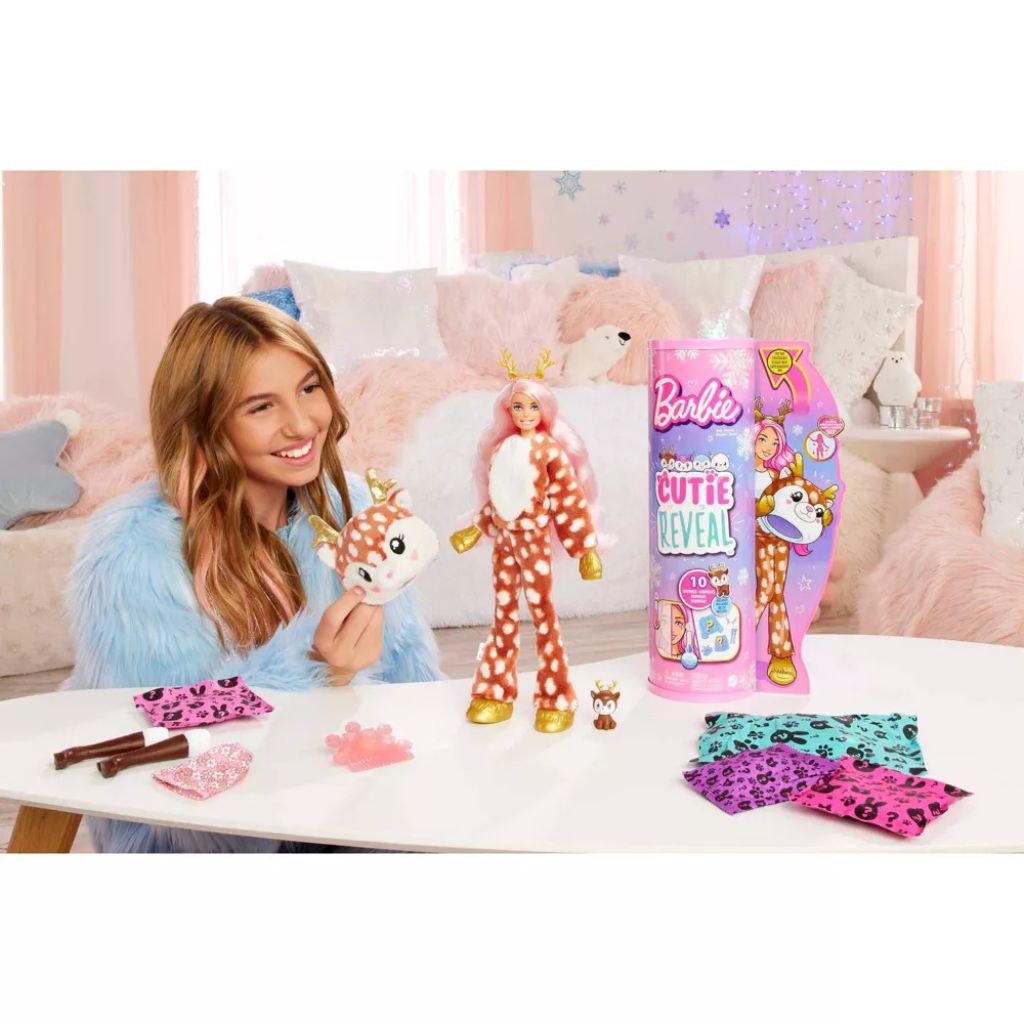 barbie cutie reveal doll deer with 10 surprises 2