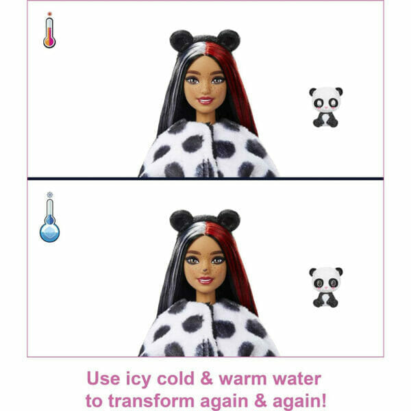 barbie cutie reveal doll with panda plush costume & 10 surprises (2)