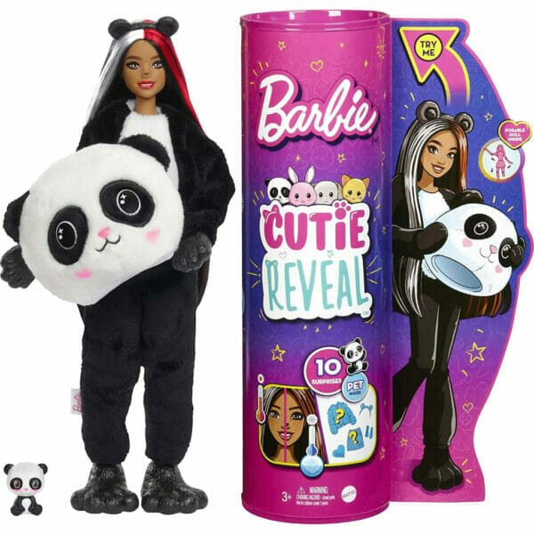 barbie cutie reveal doll with panda plush costume & 10 surprises (6)