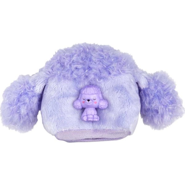barbie cutie reveal doll with purple hair & poodle costume 5