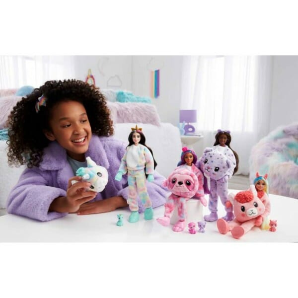 barbie doll cutie reveal unicorn plush costume doll with pet (2)