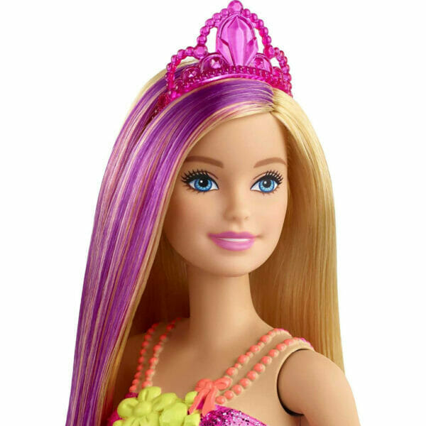 barbie dreamtopia princess doll, 12 inch, blonde with purple hairstreak1