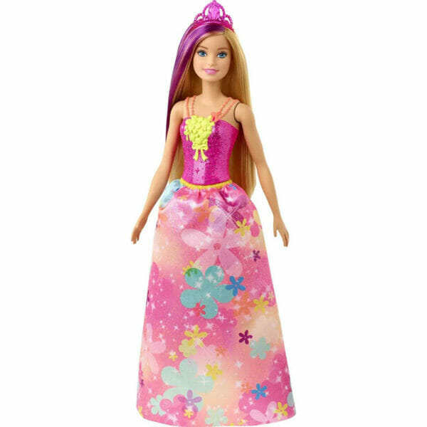 barbie dreamtopia princess doll, 12 inch, blonde with purple hairstreak2