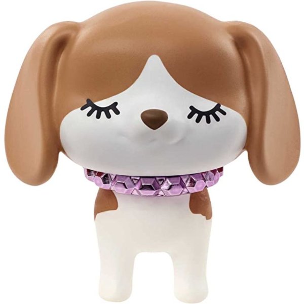 barbie extra doll and accessories with burgundy braids dressed in furry jacket with pet puppy (2)