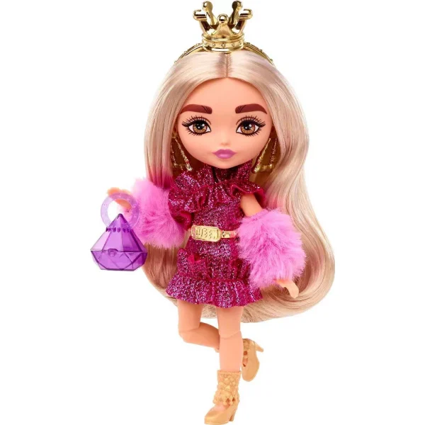 barbie extra mini doll with gold crown 1