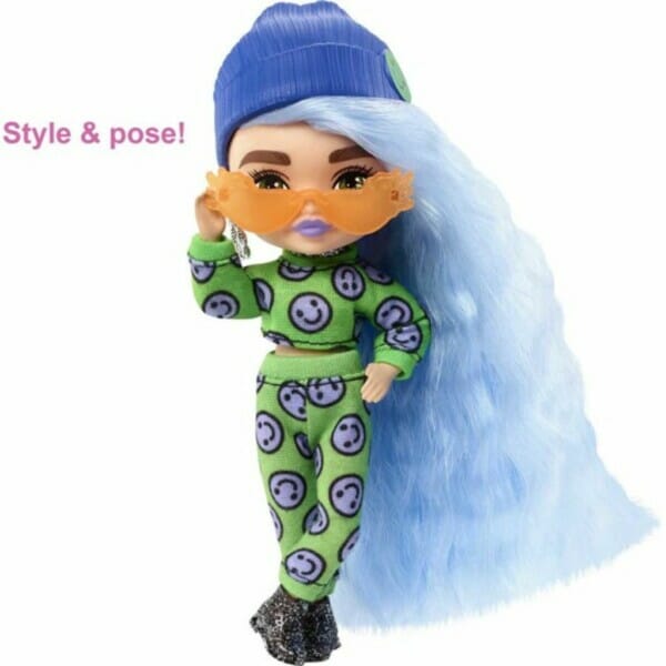 barbie extra minis doll #3 (5.5 in) in fashion & accessories, with doll stand 2