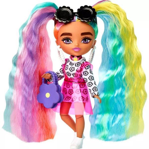 barbie extra minis doll #6 flower print dress 3