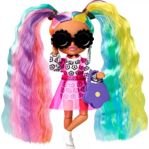 barbie extra minis doll #6 flower print dress 4