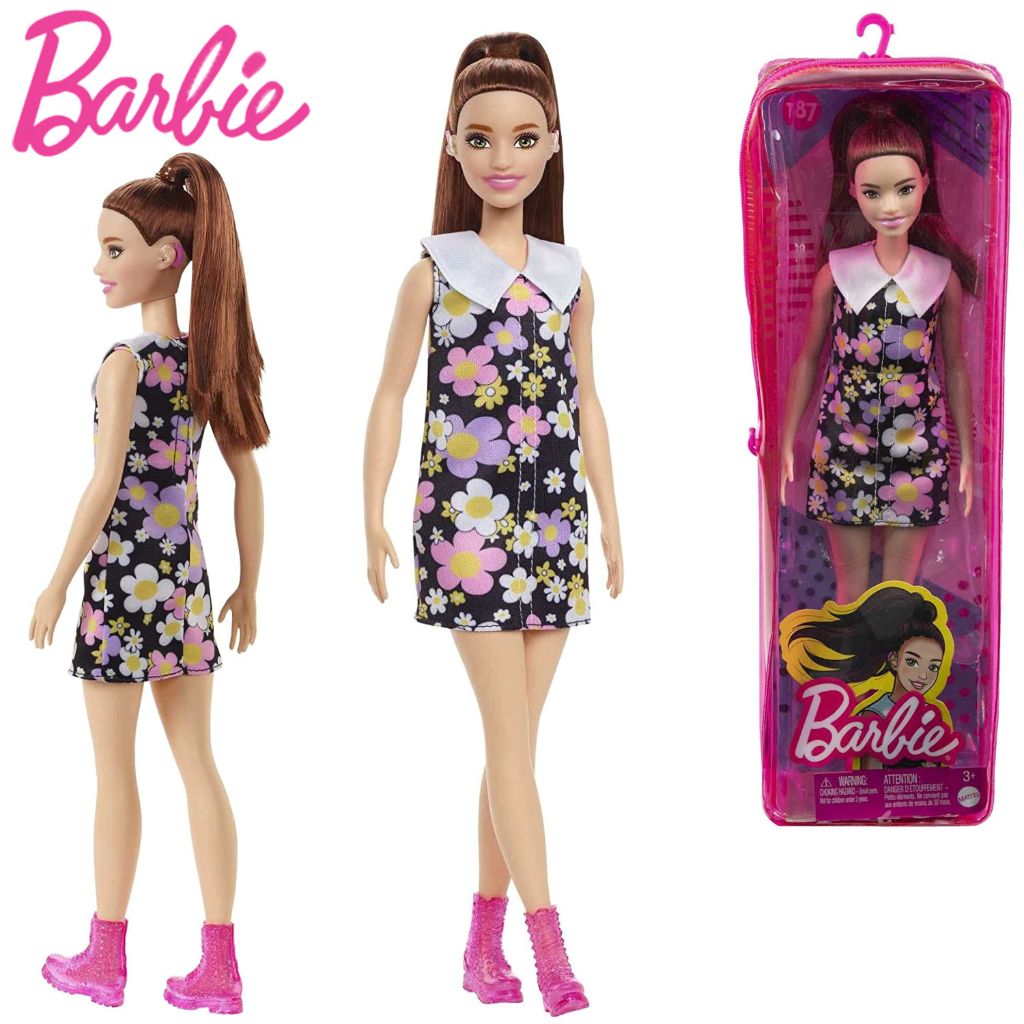 barbie fashionistas doll #187, shift dress, hearing aids, 3 to 8 years