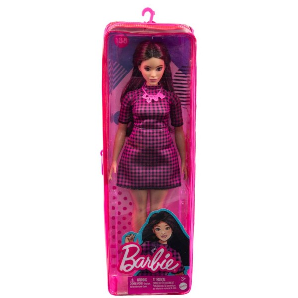 barbie fashionistas doll, curvy, dress, love necklace, for child 3 to 8 years (2).1