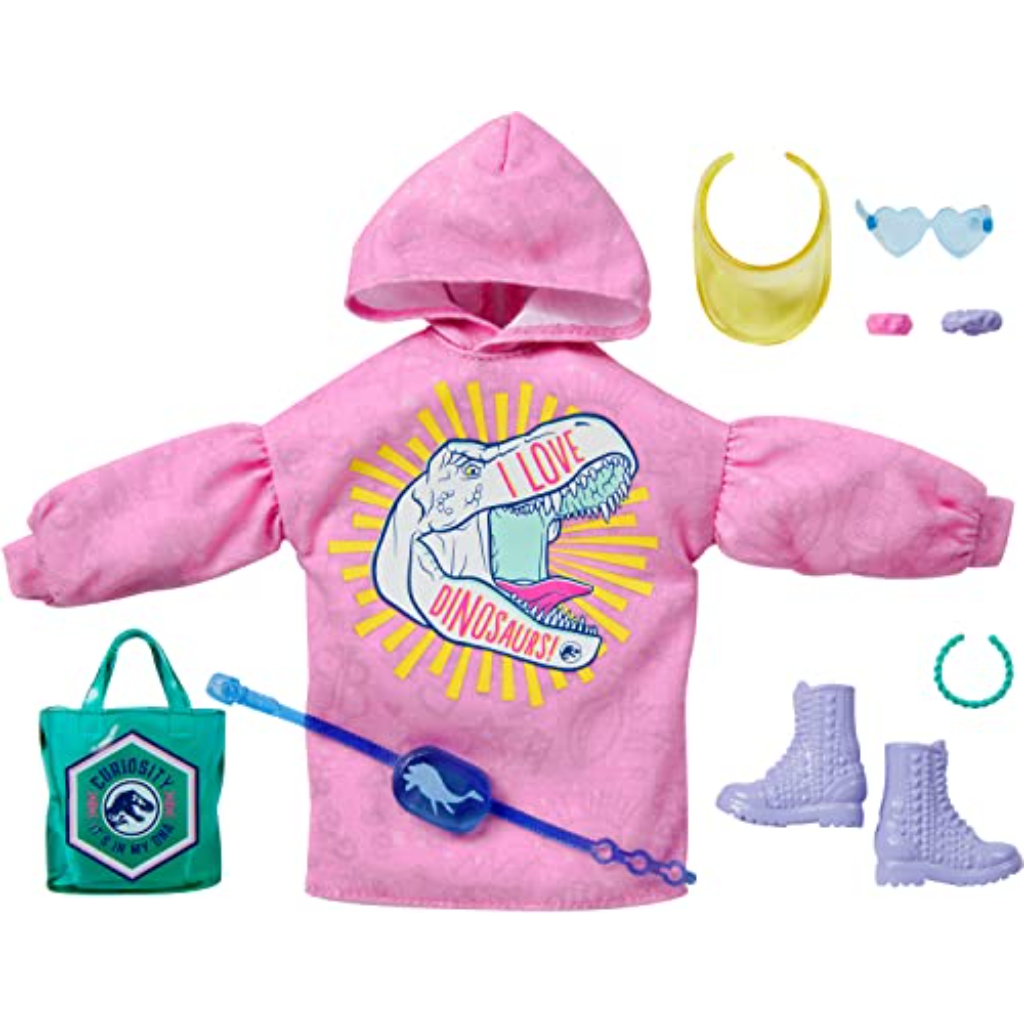barbie fashions storytelling pack pink dinosaur hoodie