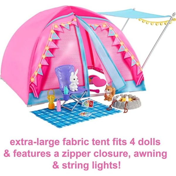 barbie it takes two camping playset with tent, 2 dolls4