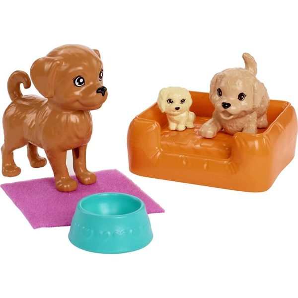barbie it takes two playset with jackson & jayla twins dolls & 13 storytelling pieces including 3 pet puppies & accessories, toy for 3 year olds & up 3