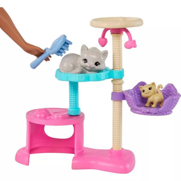 barbie kitty condo doll and pets playset4