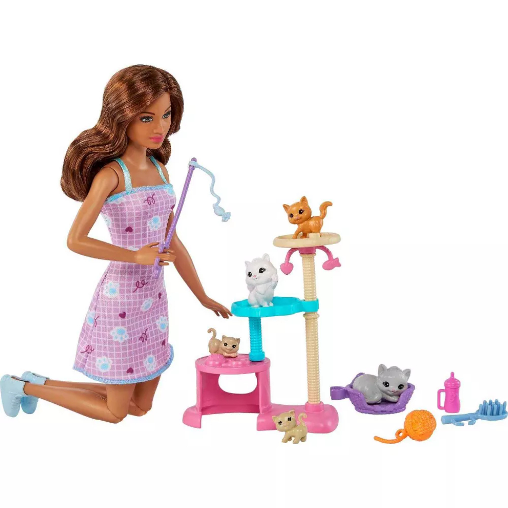 barbie kitty condo doll and pets playset5