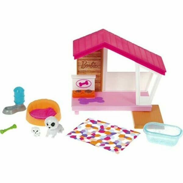 barbie mini playset with 2 pet puppies 1