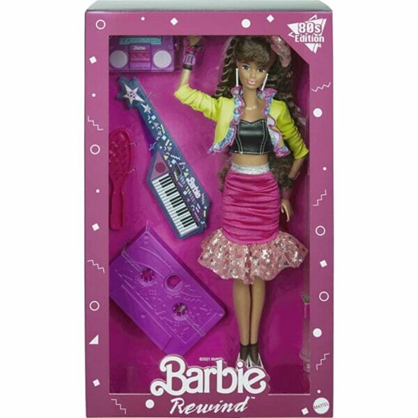 barbie rewind 80s edition dolls' night out doll themed doll, 11.5 in bru