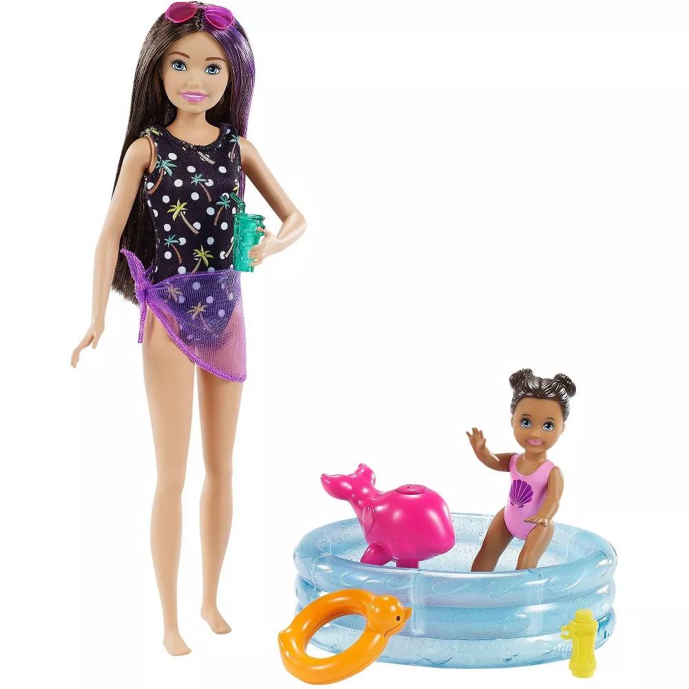 barbie skipper babysitters inc dolls and playset – pool