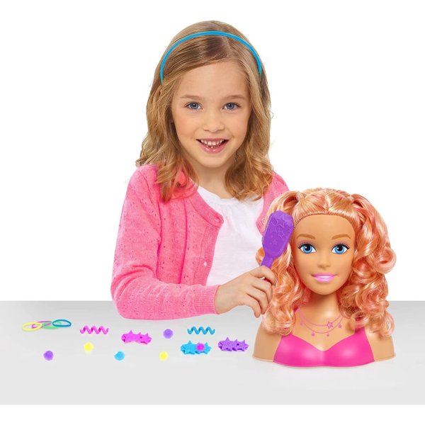 barbie small styling head, blonde hair1