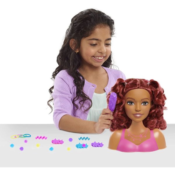 barbie small styling head, brown hair1