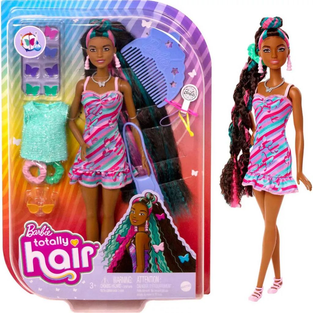 barbie totally hair doll butterfly dress1