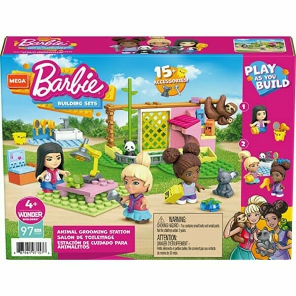 mega barbie animal grooming station building set 5