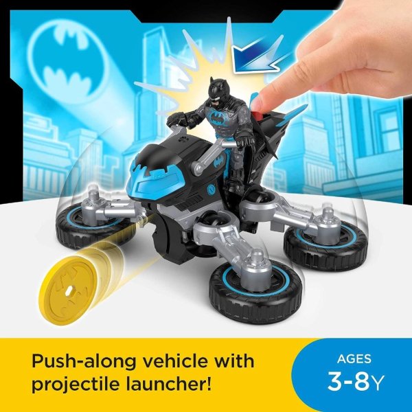 imaginext dc super friends batman toy bat tech batcycle transforming motorcycle with launcher (2) (1)