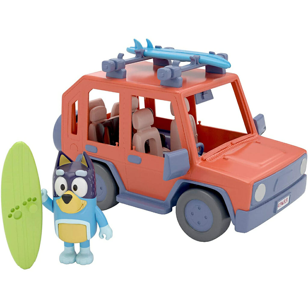 bluey heeler 4wd family vehicle four 2.5 3 figures & 1 car play vehicle1