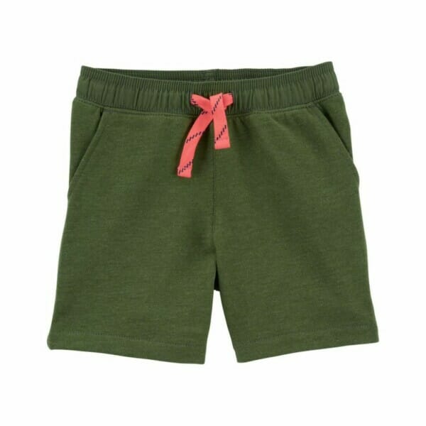 pull on french terry shorts green
