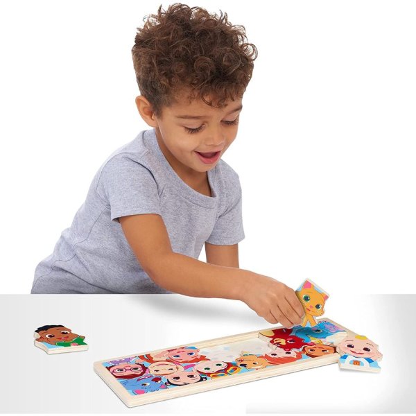 cocomelon play a long wooden puzzle, 15 pieces, recycled wood1