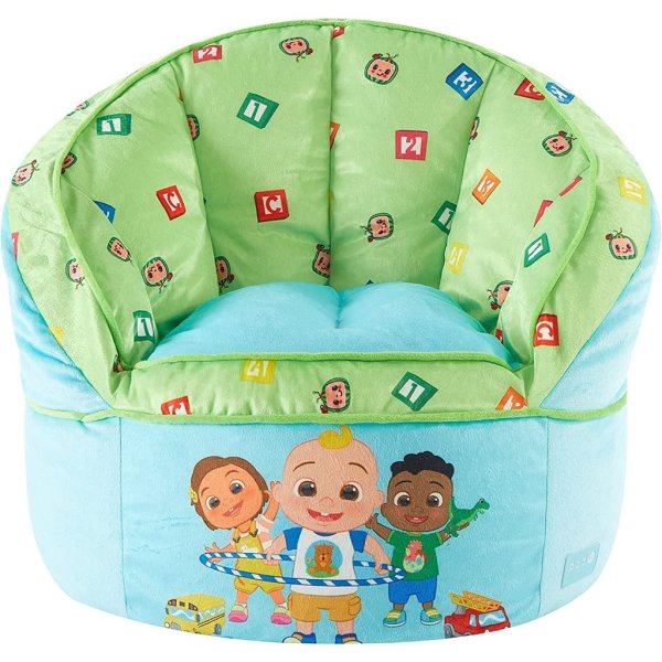dea nuova cocomelon blue round bean bag chair for kids, ages 3+, large1