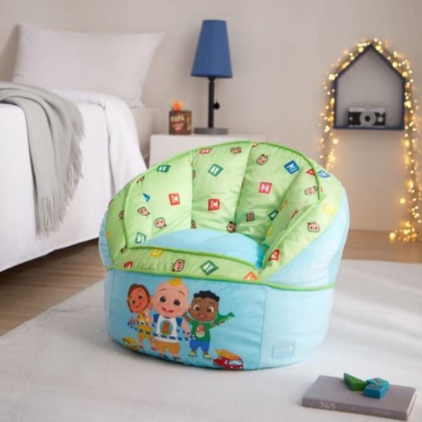 dea nuova cocomelon blue round bean bag chair for kids, ages 3+, large3