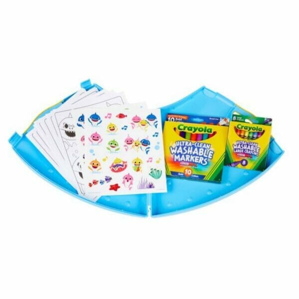 crayola baby shark art set, washable art supplies 5