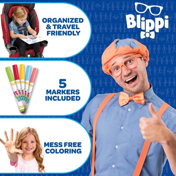 crayola blippi, color wonder mess free coloring pages & markers (3)